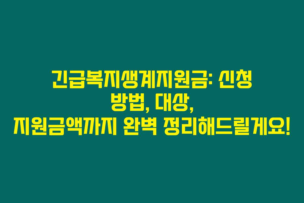 긴급복지생계지원금: 신청 방법, 대상, 지원금액까지 완벽 정리해드릴게요! 긴급복지생계지원금: 신청 방법, 대상, 지원금액까지 완벽 정리해드릴게요!