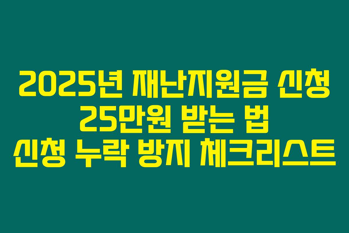 2025년 재난지원금 신청 25만원 받는 법 신청 누락 방지 체크리스트 2025년 재난지원금 신청 25만원 받는 법 신청 누락 방지 체크리스트