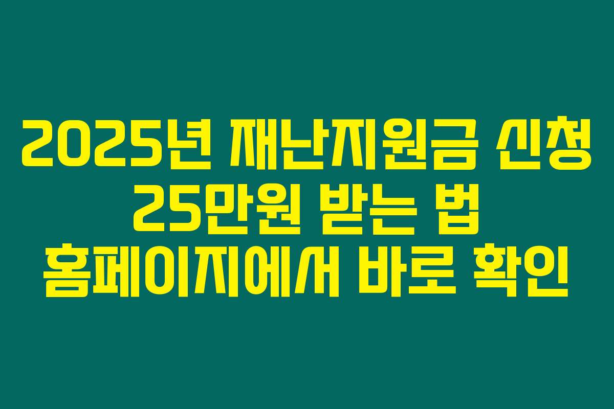 2025년 재난지원금 신청 25만원 받는 법 홈페이지에서 바로 확인