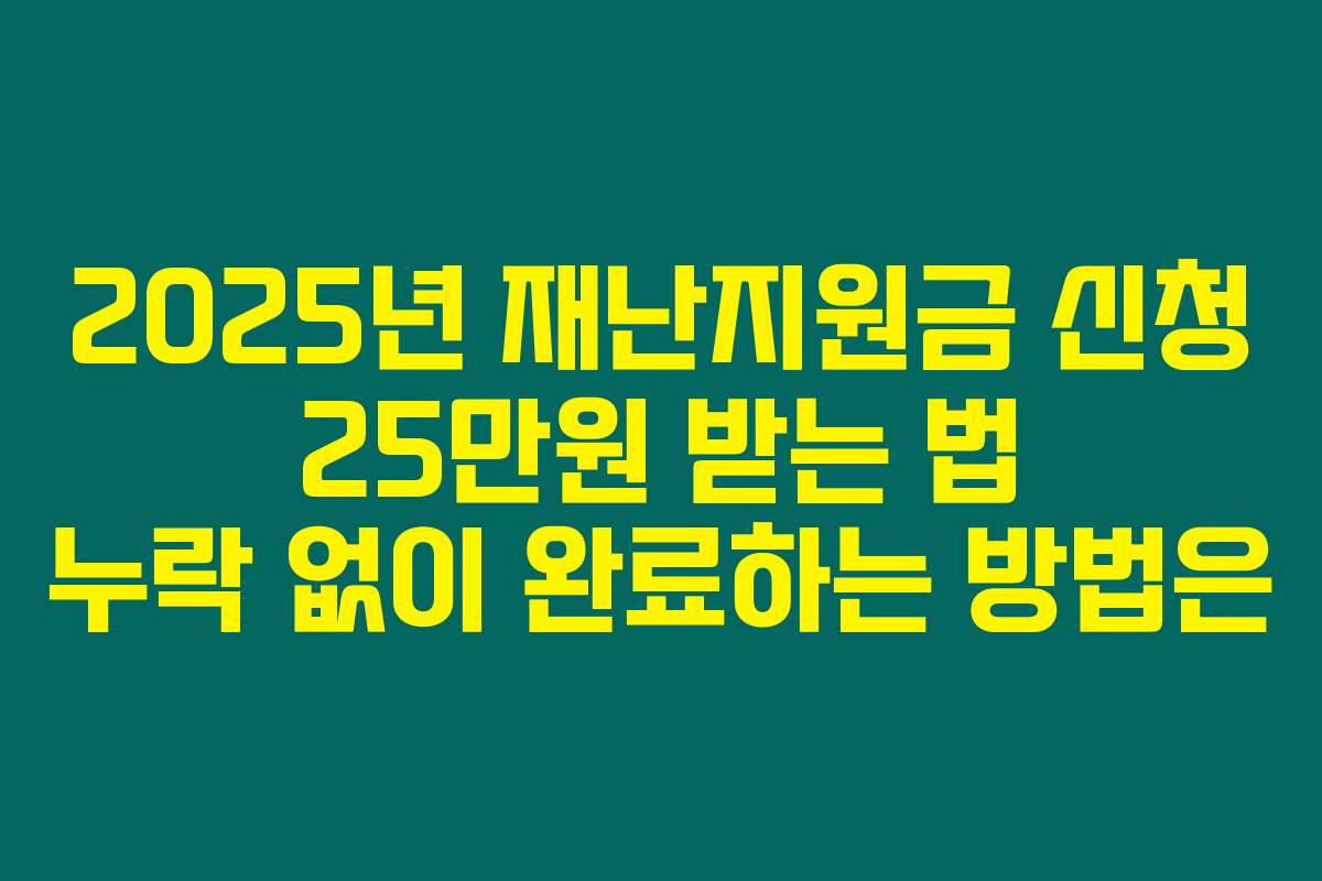 2025년 재난지원금 신청 25만원 받는 법 누락 없이 완료하는 방법은