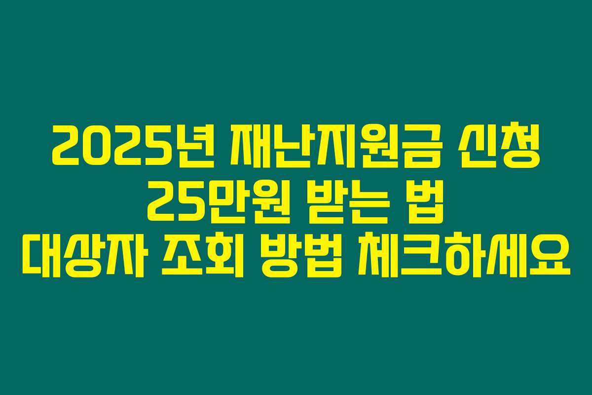 2025년 재난지원금 신청 25만원 받는 법 대상자 조회 방법 체크하세요