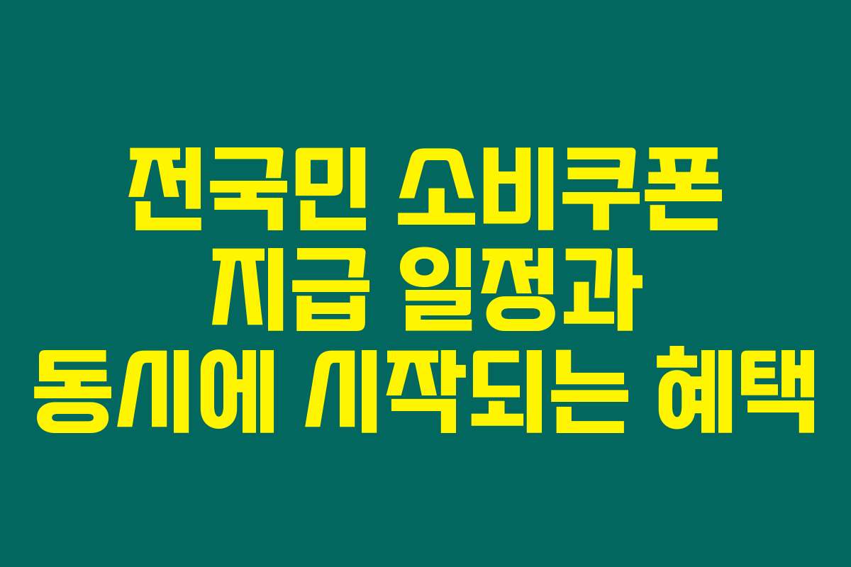 전국민 소비쿠폰 지급 일정과 동시에 시작되는 혜택 전국민 소비쿠폰 지급 일정과 동시에 시작되는 혜택
