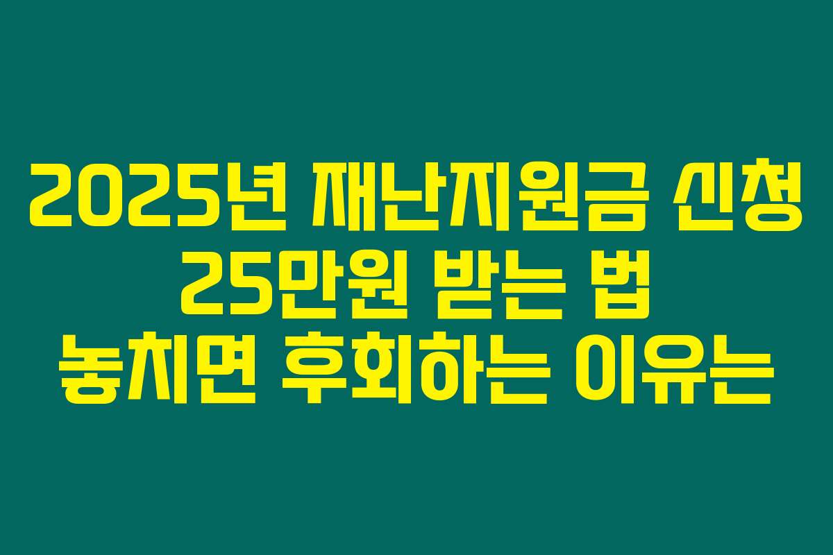 2025년 재난지원금 신청 25만원 받는 법 놓치면 후회하는 이유는