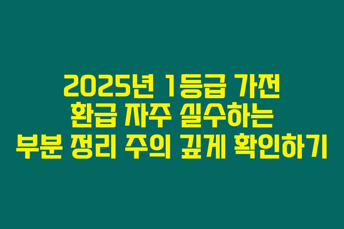2025년 1등급 가전 환급 자주 실수하는 부분 정리 주의 깊게 확인하기