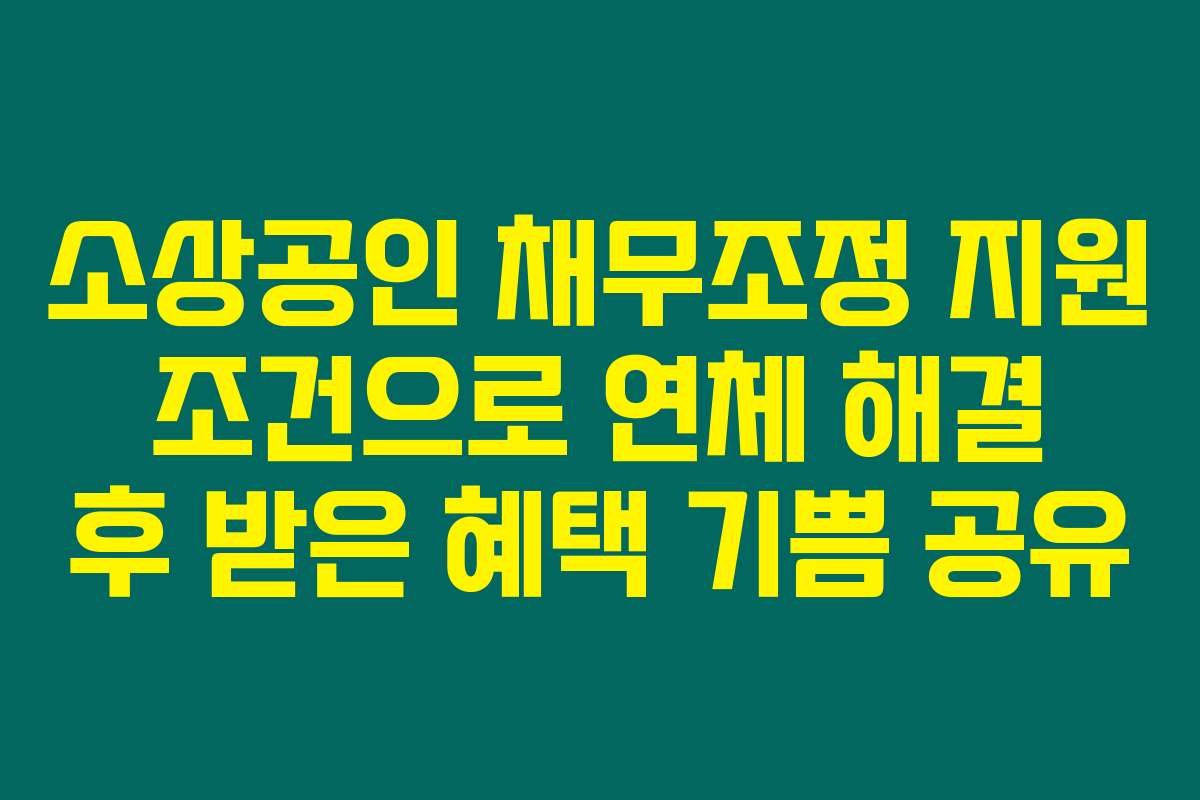 소상공인 채무조정 지원 조건으로 연체 해결 후 받은 혜택 기쁨 공유
