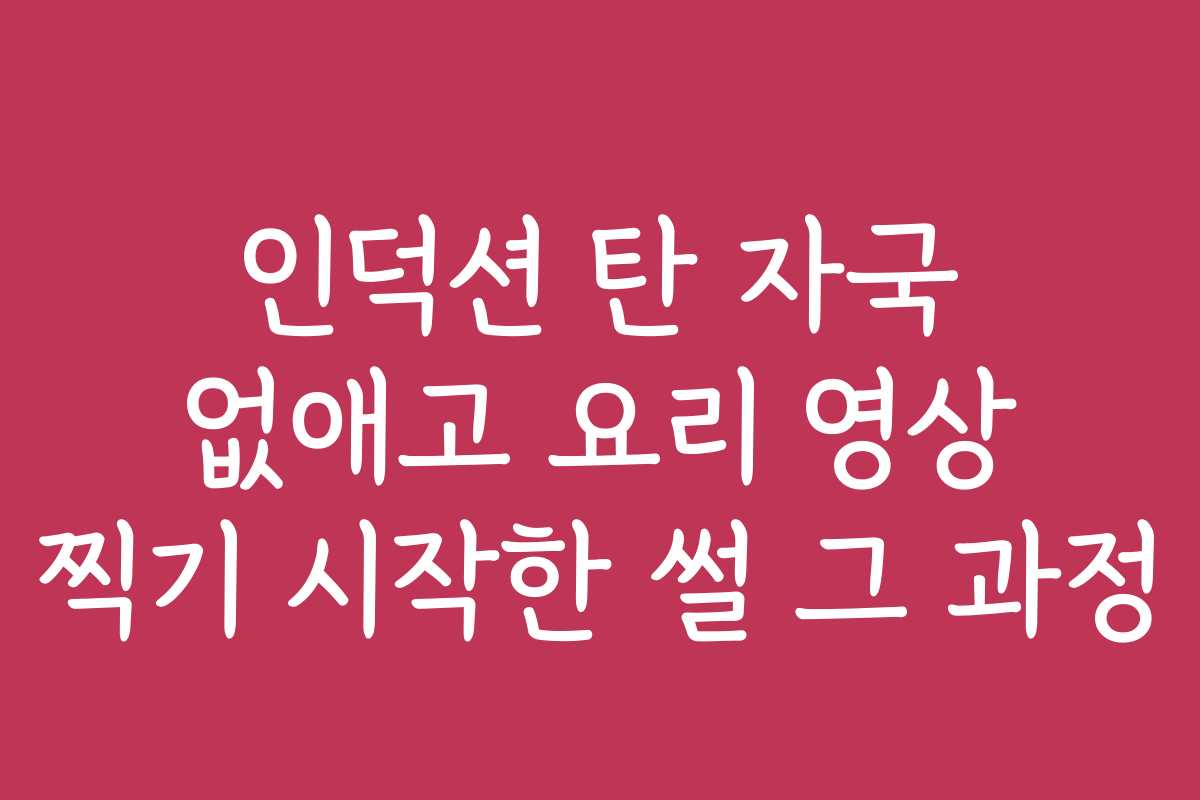 인덕션 탄 자국 없애고 요리 영상 찍기 시작한 썰 그 과정 인덕션 탄 자국 없애고 요리 영상 찍기 시작한 썰 그 과정
