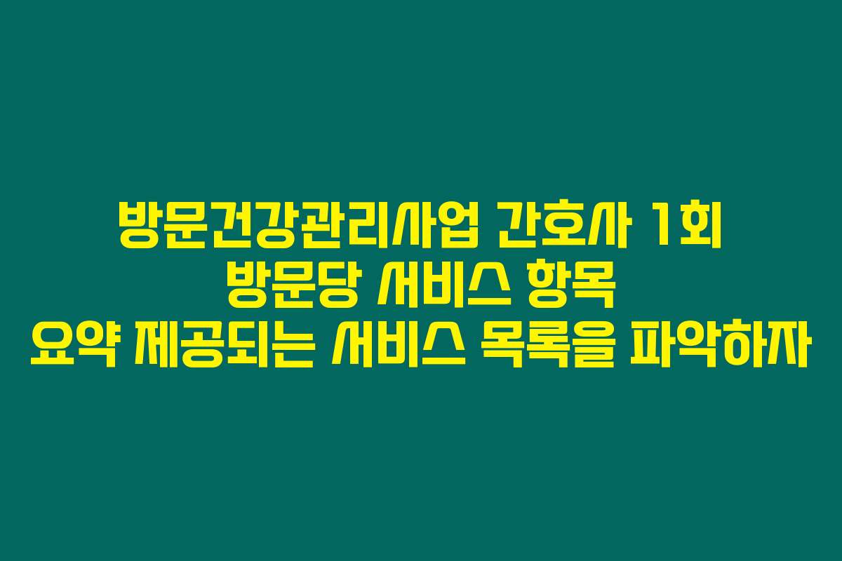 방문건강관리사업 간호사 1회 방문당 서비스 항목 요약 제공되는 서비스 목록을 파악하자 방문건강관리사업 간호사 1회 방문당 서비스 항목 요약 제공되는 서비스 목록을 파악하자