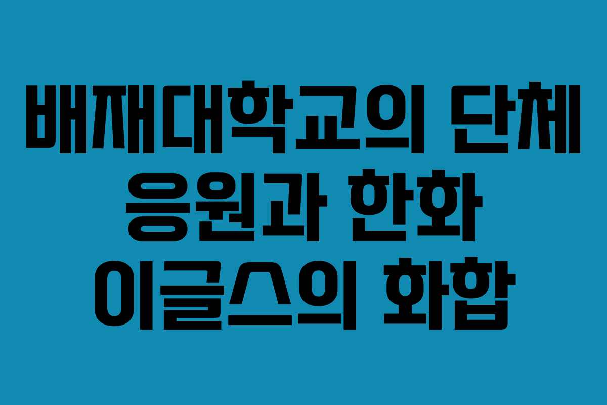 배재대학교의 단체 응원과 한화 이글스의 화합