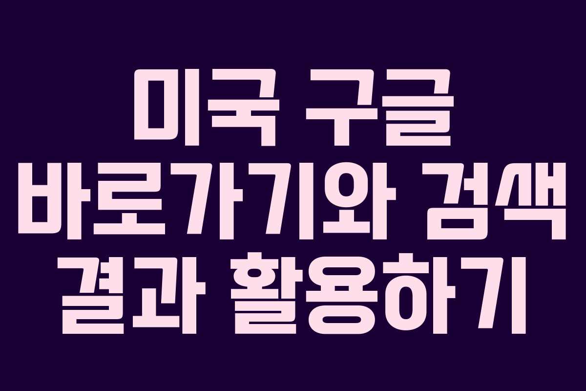 미국 구글 바로가기와 검색 결과 활용하기 미국 구글 바로가기와 검색 결과 활용하기