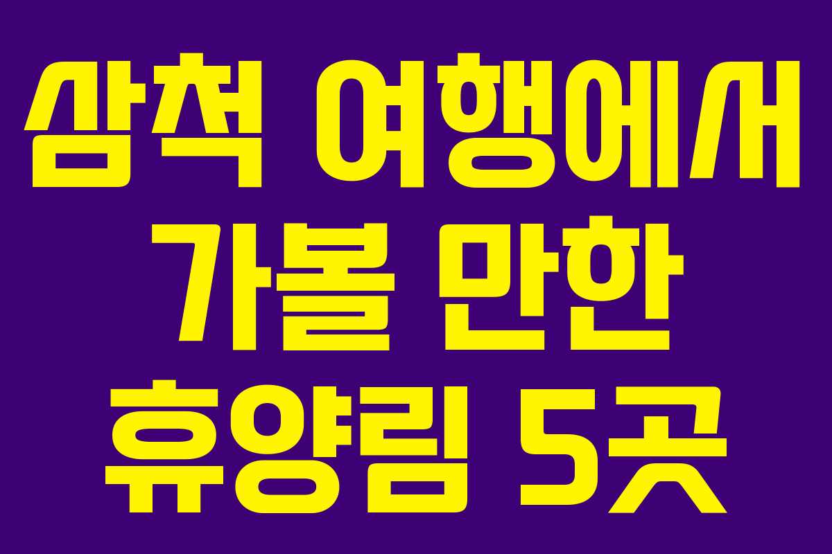 삼척 여행에서 가볼 만한 휴양림 5곳
