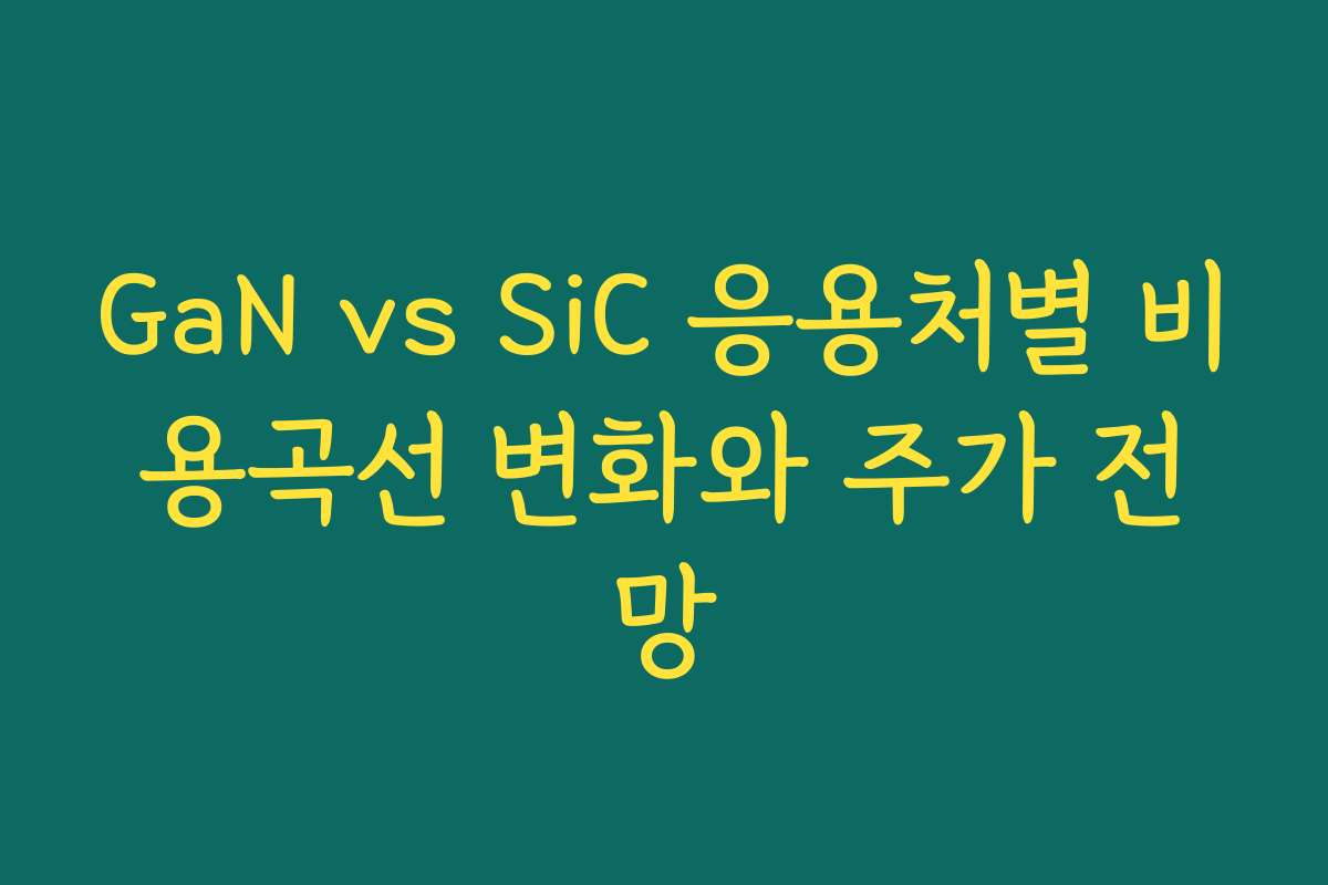 GaN vs SiC 응용처별 비용곡선 변화와 주가 전망 GaN vs SiC 응용처별 비용곡선 변화와 주가 전망