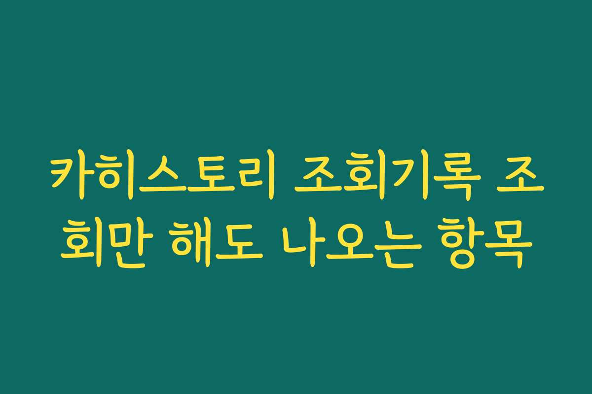 카히스토리 조회기록 조회만 해도 나오는 항목 카히스토리 조회기록 조회만 해도 나오는 항목