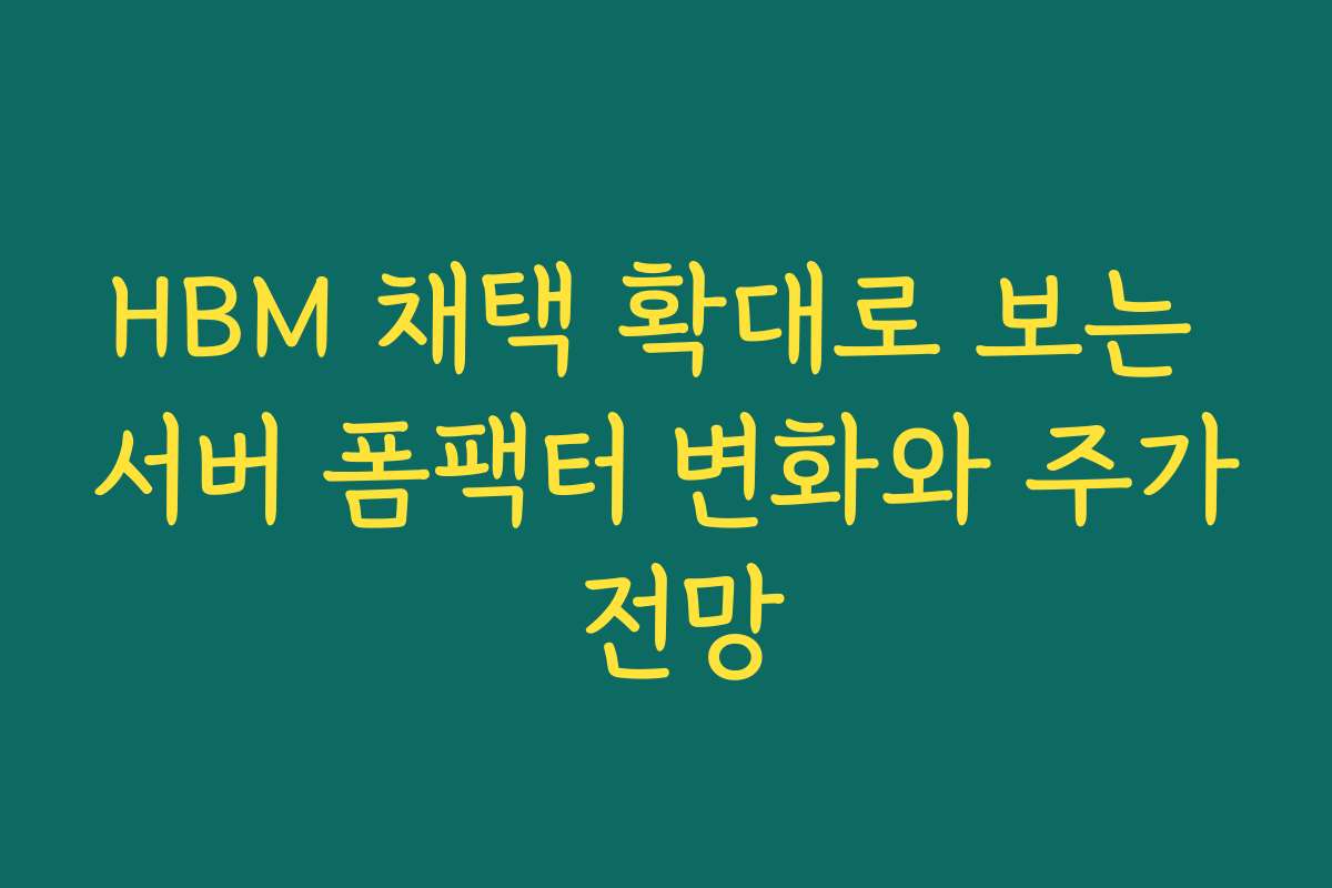 HBM 채택 확대로 보는 서버 폼팩터 변화와 주가 전망 HBM 채택 확대로 보는 서버 폼팩터 변화와 주가 전망
