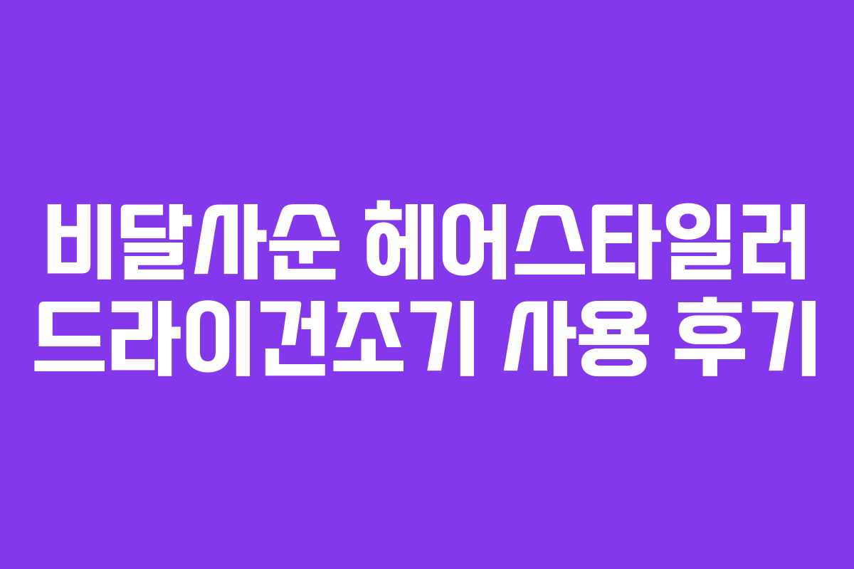 비달사순 헤어스타일러 드라이건조기 사용 후기 비달사순 헤어스타일러 드라이건조기 사용 후기