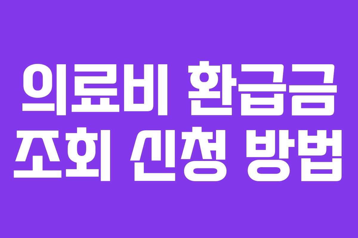 의료비 환급금 조회 신청 방법 의료비 환급금 조회 신청 방법