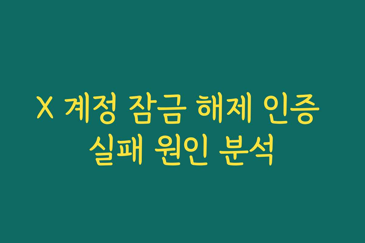 X 계정 잠금 해제 인증 실패 원인 분석
