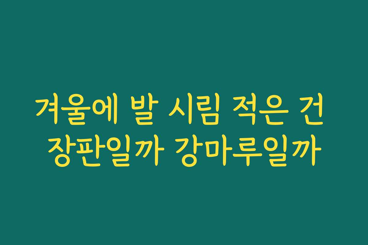 겨울에 발 시림 적은 건 장판일까 강마루일까
