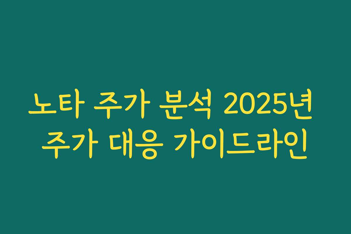 노타 주가 분석 2025년 주가 대응 가이드라인