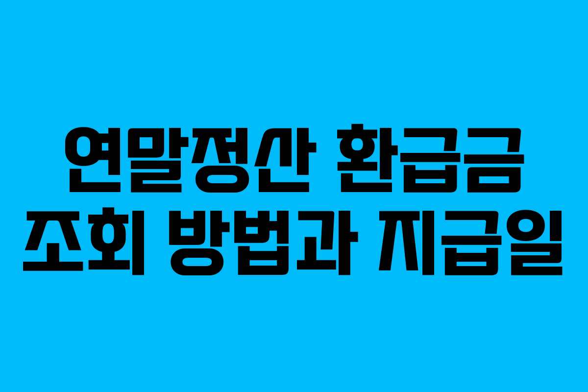 연말정산 환급금 조회 방법과 지급일 연말정산 환급금 조회 방법과 지급일