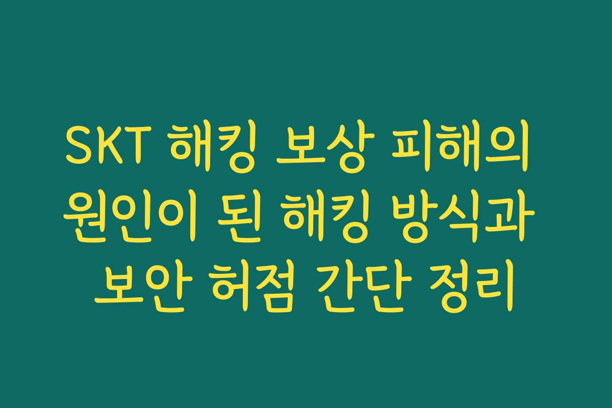 SKT 해킹 보상 피해의 원인이 된 해킹 방식과 보안 허점 간단 정리