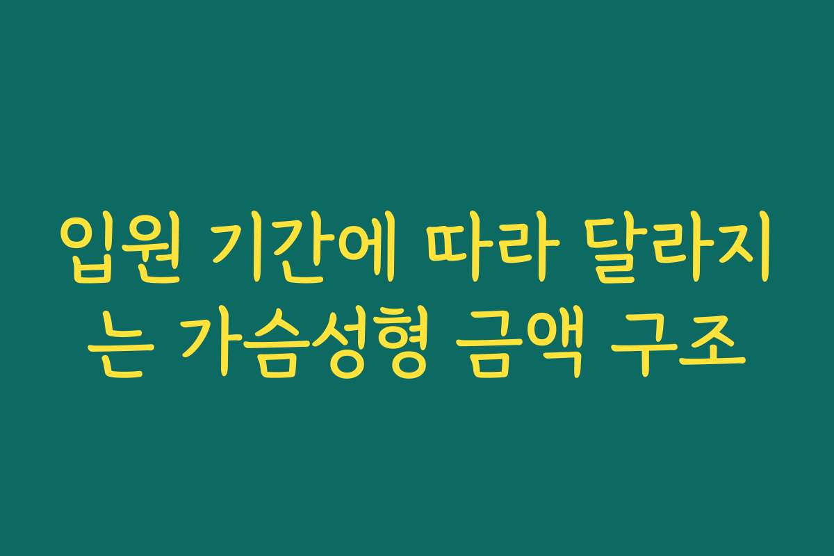 입원 기간에 따라 달라지는 가슴성형 금액 구조
