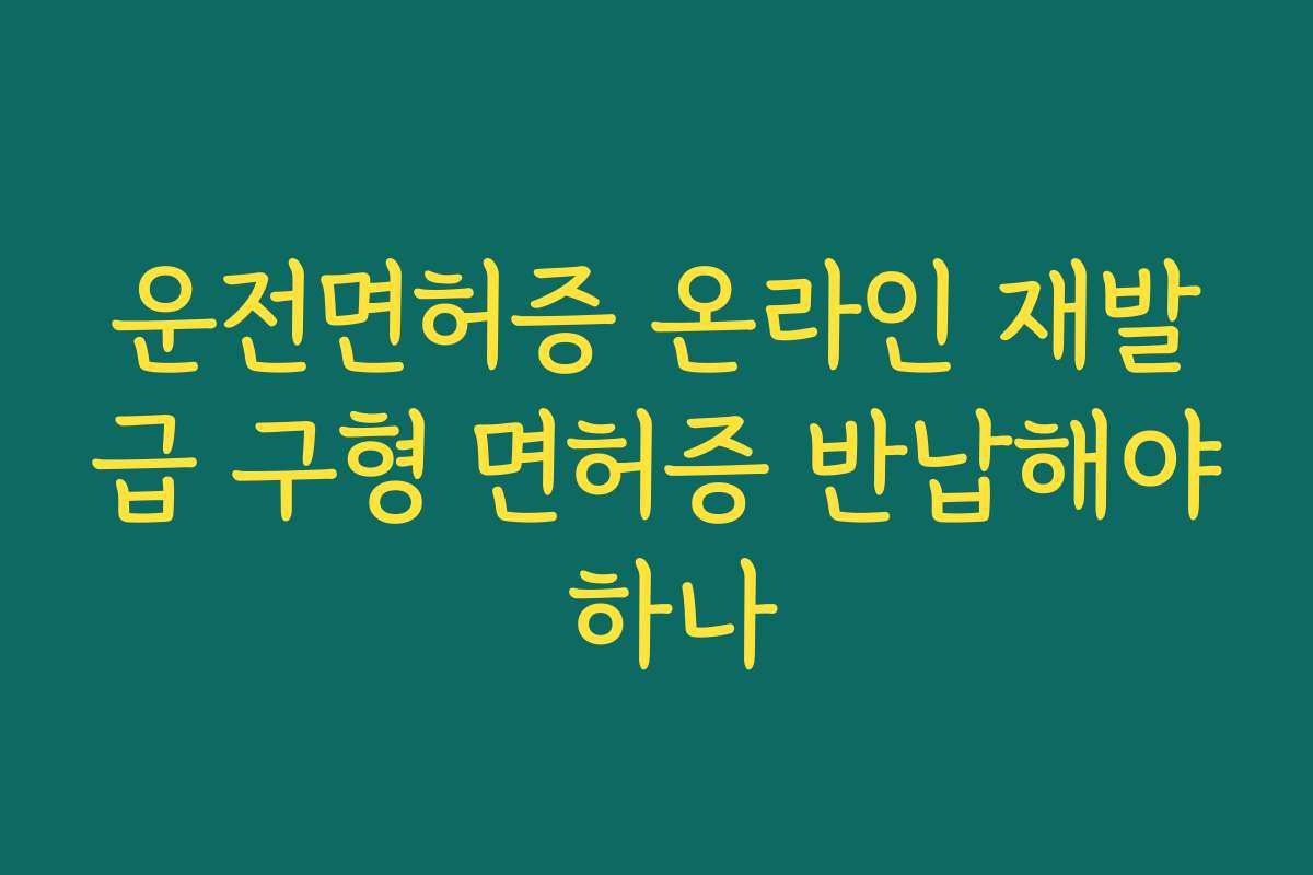 운전면허증 온라인 재발급 구형 면허증 반납해야 하나