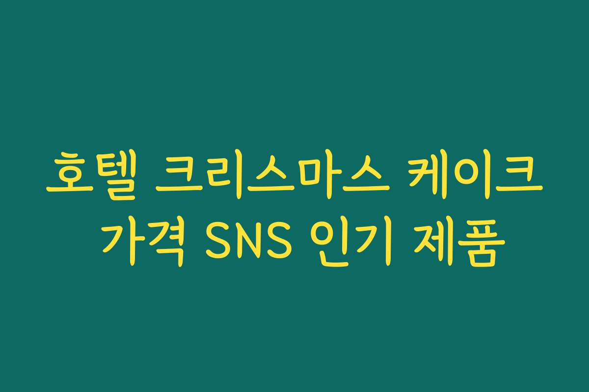 호텔 크리스마스 케이크 가격 SNS 인기 제품