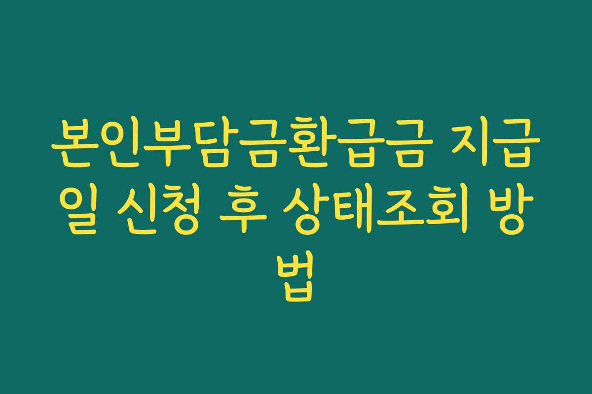본인부담금환급금 지급일 신청 후 상태조회 방법