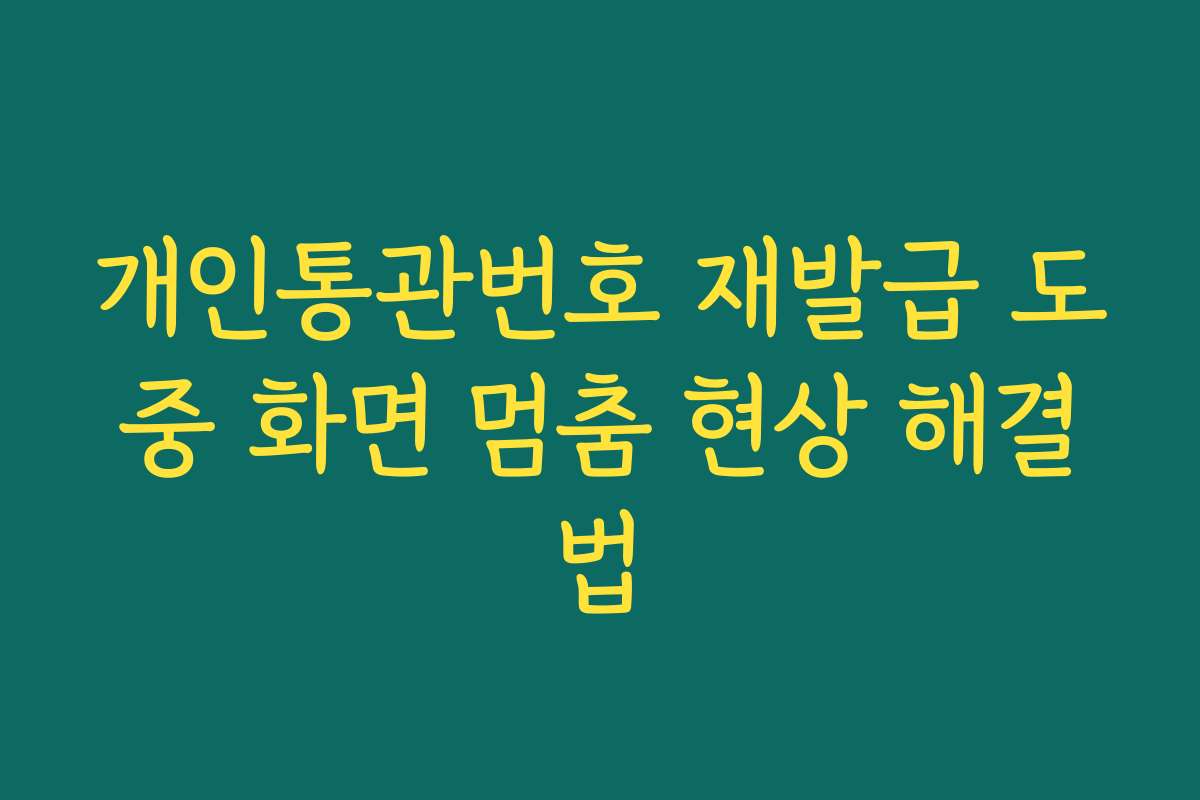 개인통관번호 재발급 도중 화면 멈춤 현상 해결법