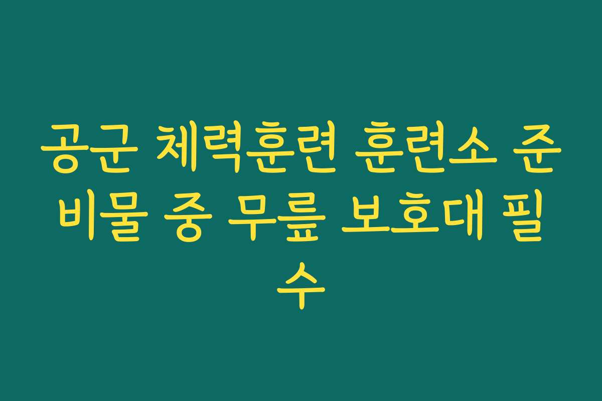 공군 체력훈련 훈련소 준비물 중 무릎 보호대 필수