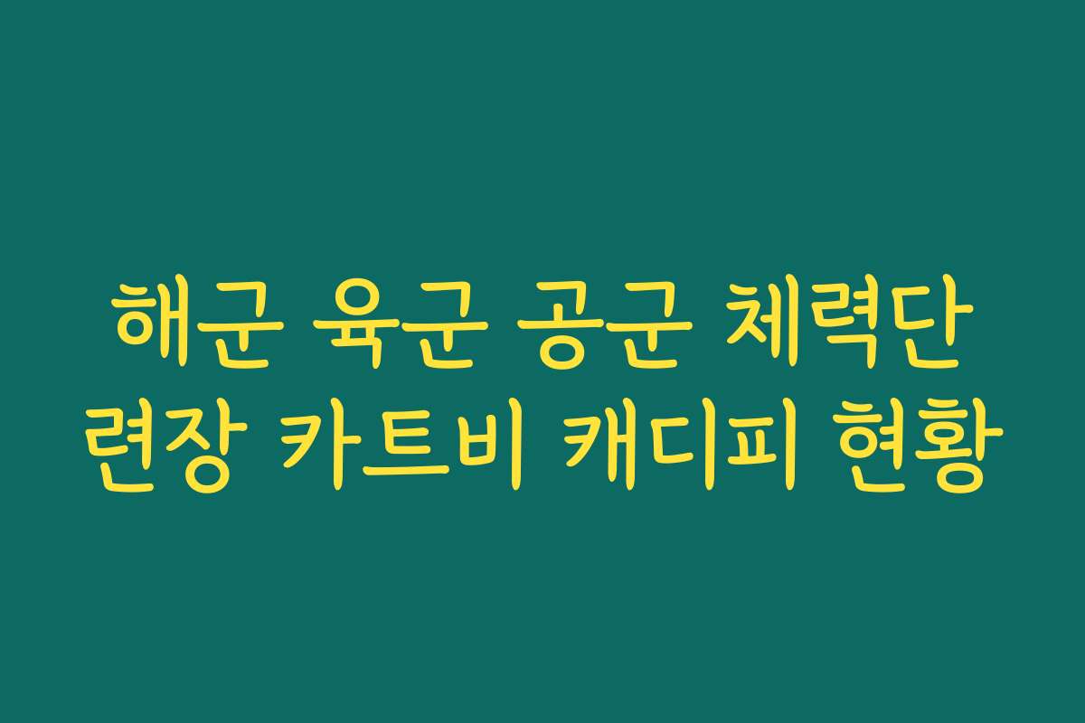 해군 육군 공군 체력단련장 카트비 캐디피 현황