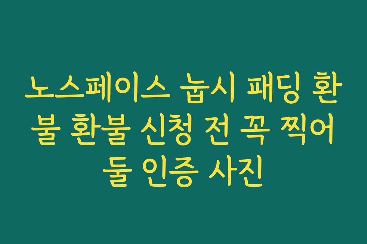 노스페이스 눕시 패딩 환불 환불 신청 전 꼭 찍어둘 인증 사진