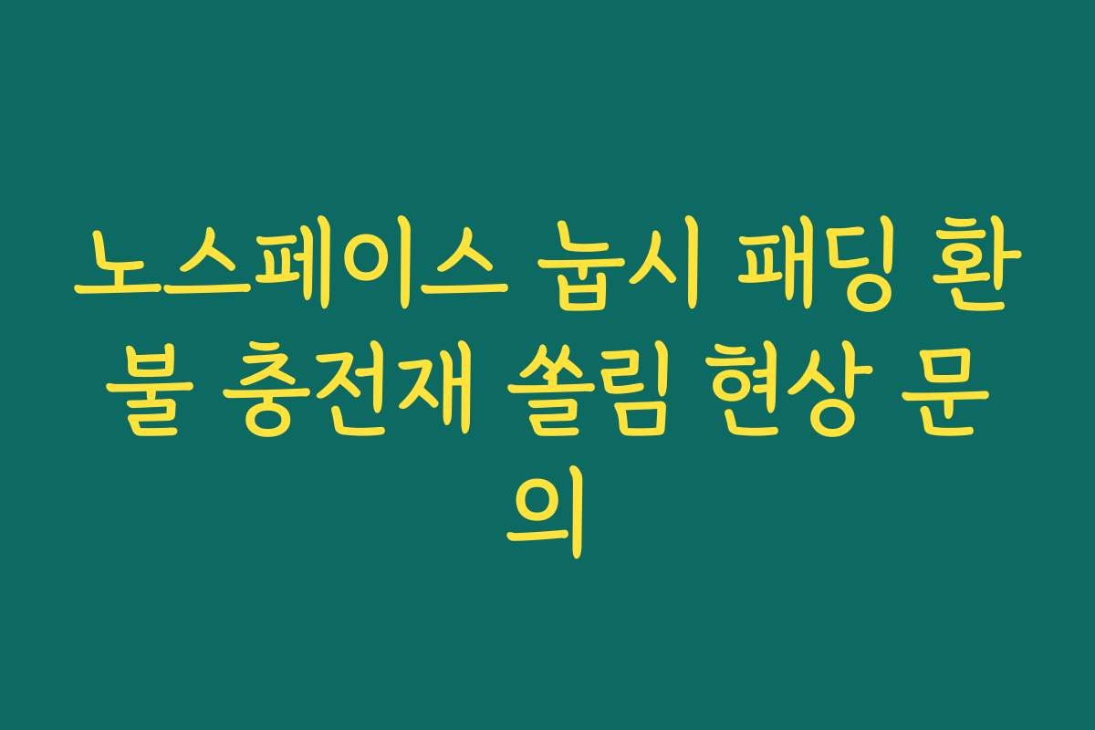 노스페이스 눕시 패딩 환불 충전재 쏠림 현상 문의