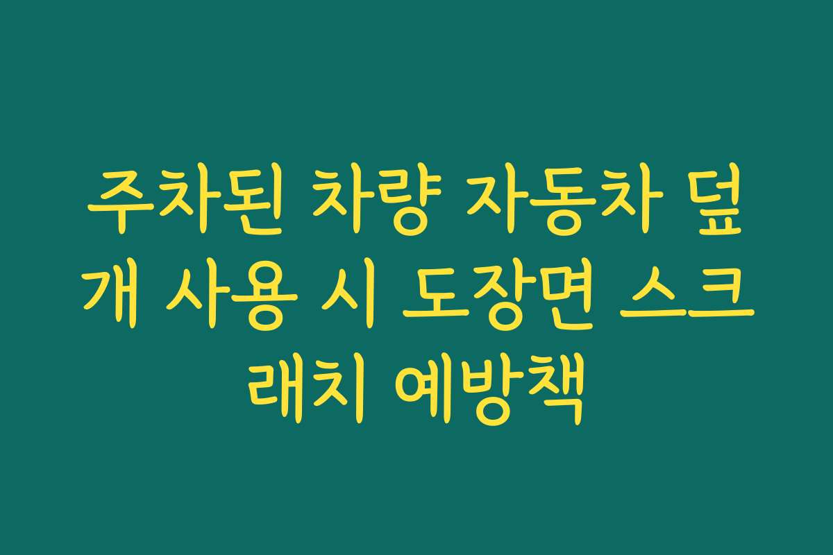 주차된 차량 자동차 덮개 사용 시 도장면 스크래치 예방책