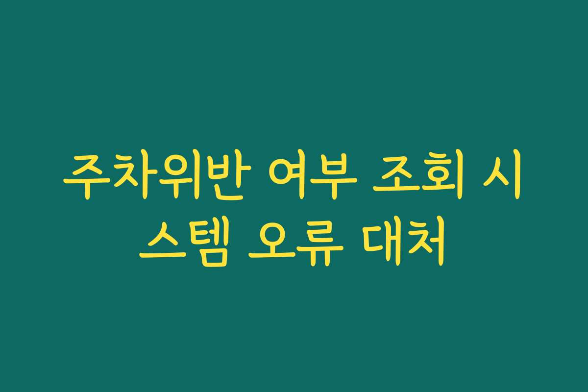 주차위반 여부 조회 시스템 오류 대처