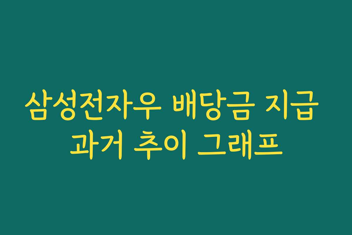 삼성전자우 배당금 지급 과거 추이 그래프