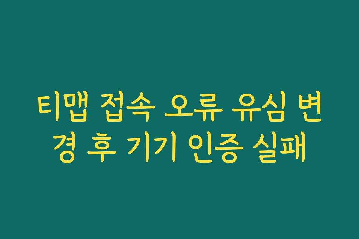 티맵 접속 오류 유심 변경 후 기기 인증 실패