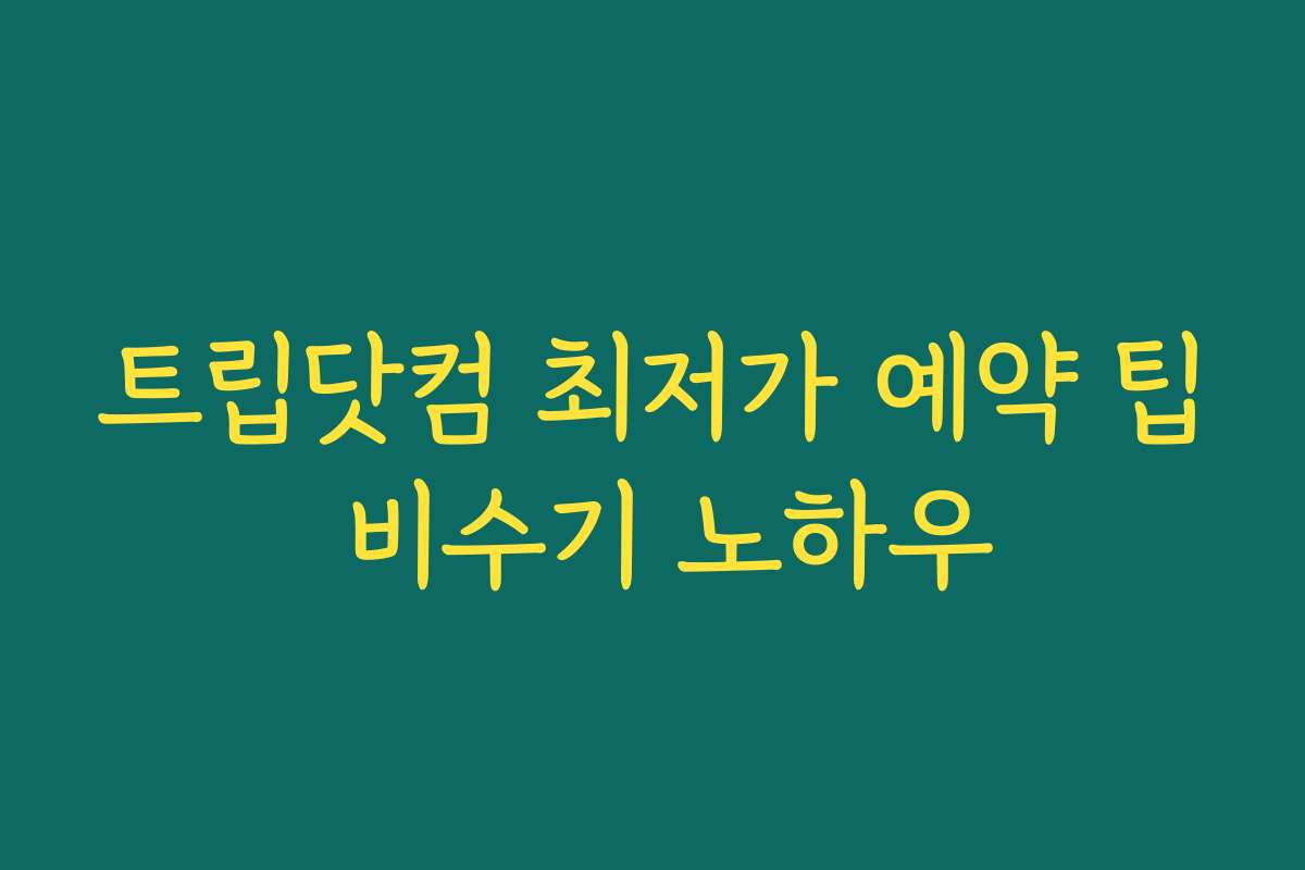 트립닷컴 최저가 예약 팁 비수기 노하우