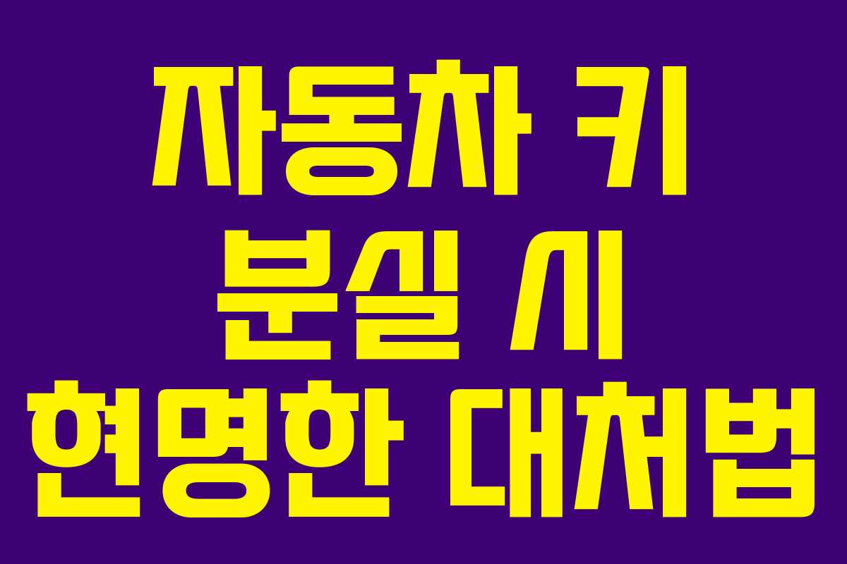 자동차 키 분실 시 현명한 대처법