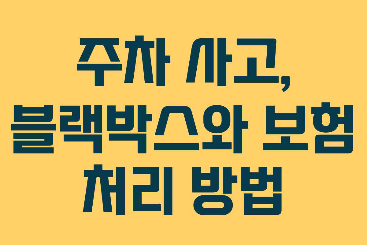 주차 사고, 블랙박스와 보험 처리 방법