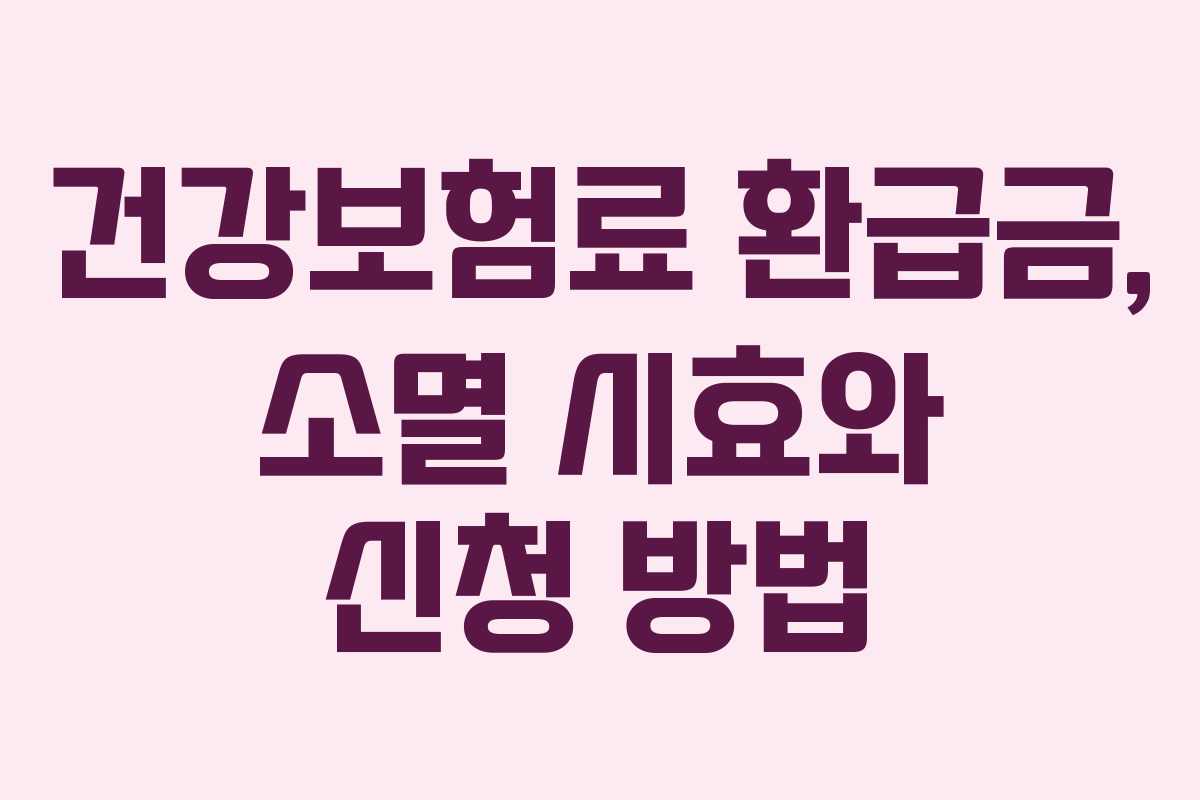 건강보험료 환급금, 소멸 시효와 신청 방법