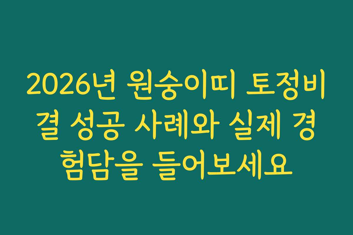 2026년 원숭이띠 토정비결 성공 사례와 실제 경험담을 들어보세요