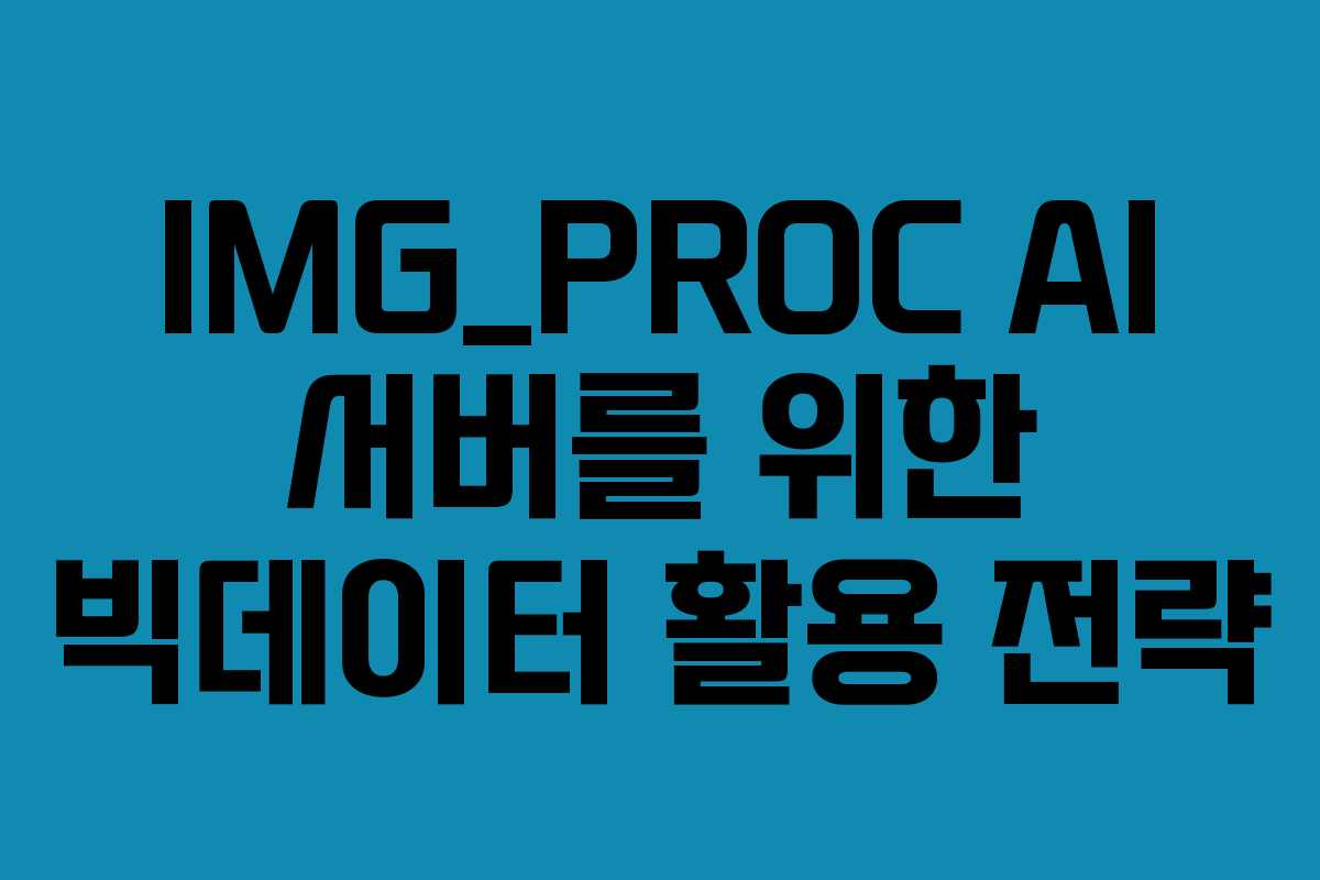 IMG_PROC AI 서버를 위한 빅데이터 활용 전략