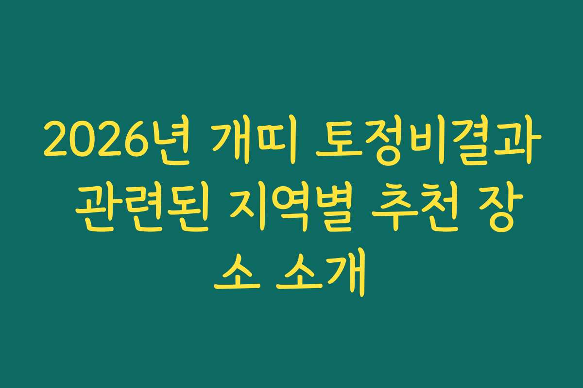 2026년 개띠 토정비결과 관련된 지역별 추천 장소 소개