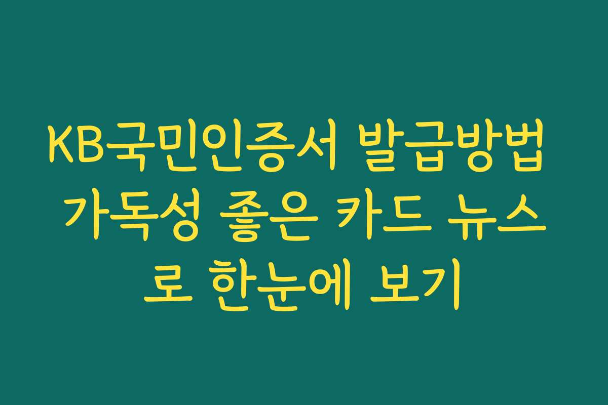 KB국민인증서 발급방법 가독성 좋은 카드 뉴스로 한눈에 보기
