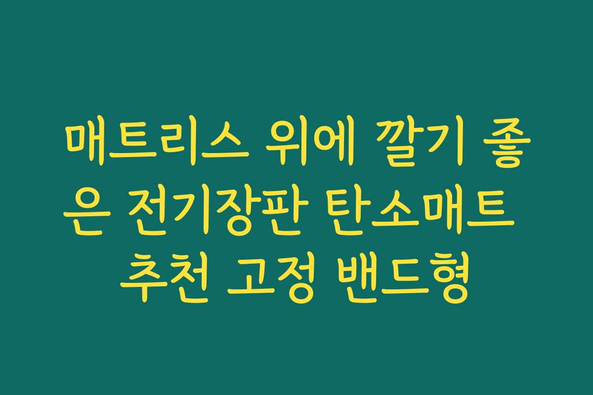 매트리스 위에 깔기 좋은 전기장판 탄소매트 추천 고정 밴드형