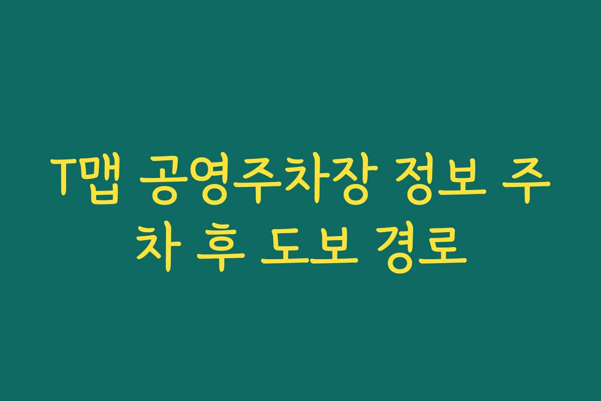T맵 공영주차장 정보 주차 후 도보 경로