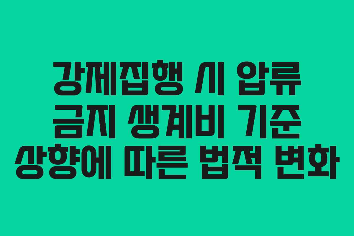강제집행 시 압류 금지 생계비 기준 상향에 따른 법적 변화