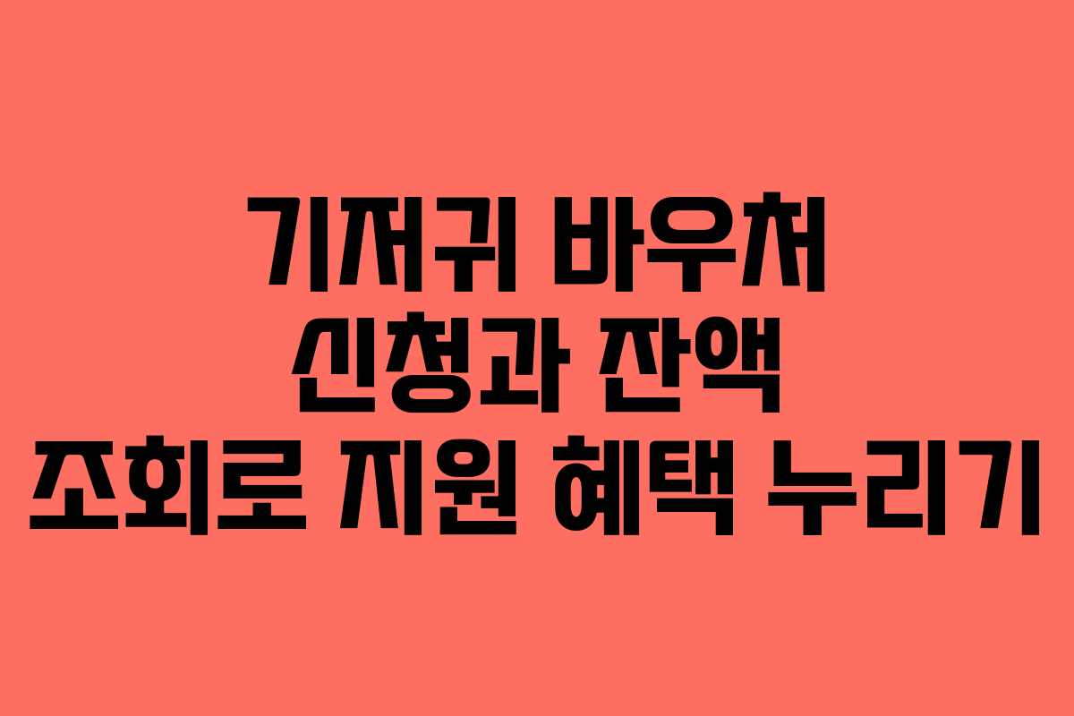 기저귀 바우처 신청과 잔액 조회로 지원 혜택 누리기