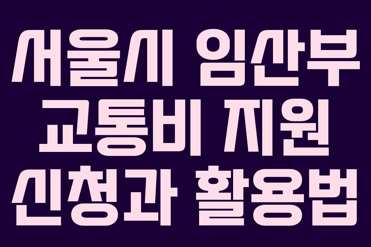 서울시 임산부 교통비 지원 신청과 활용법